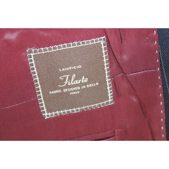 PAUL BETENLY NAVY GRAY STRIPE THOMAS 44R SUIT COAT & MATCHIN PANT 38R INSEAM 27" - Picture 16 of 16